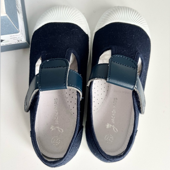 Jacadi Paris Kids Boy Canvas Shoes Sandals Navy Blue Size EU 27 Made in Spain - Picture 9 of 11